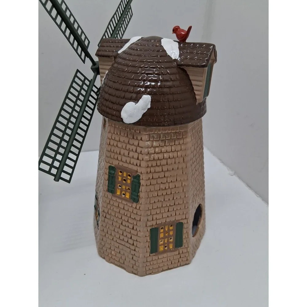 Dept 56 Snow Village Home Sweet Home House And Windmill Lighted W/Box Christmas